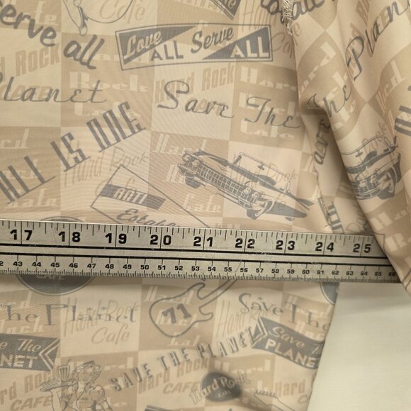 Hard Rock Cafe Munich Retro Diner Button Up Shirt Save The Planet Mens Large - Picture 8 of 10